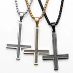 Inverted Cross Pendant — Stainless Steel