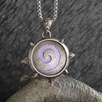 Sun Hugging Moon Round Pendant — Stainless Steel