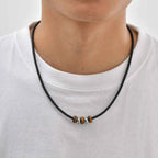 Tiger Eye Stone Pendant — Stainless Steel