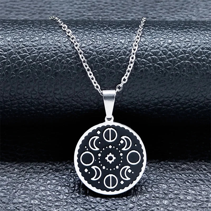 Sigil Lucifer Enamel Pendant Necklace — Stainless Steel