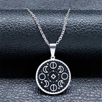 Sigil Lucifer Enamel Pendant Necklace — Stainless Steel