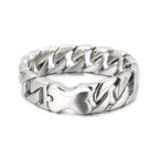 31mm Men's Heavy Bracelets Stainless Steel Cuban Chain Brushed Shiny Chunky Bracelet Bangle For Men Silver Color Jewelry