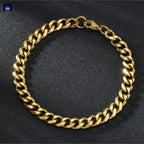 316L Stainless Steel Cuban Chain Bracelet for Men Women Figaro Vintage Metal Viking Kpop Pulseras Emo Cute Luxury