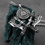 Viking Steel Pendant 316L Double Axe Vintage