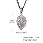 Vintage Maple Leaf Pendant Necklace for Men — Stainless Steel