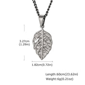Vintage Maple Leaf Pendant Necklace for Men — Stainless Steel