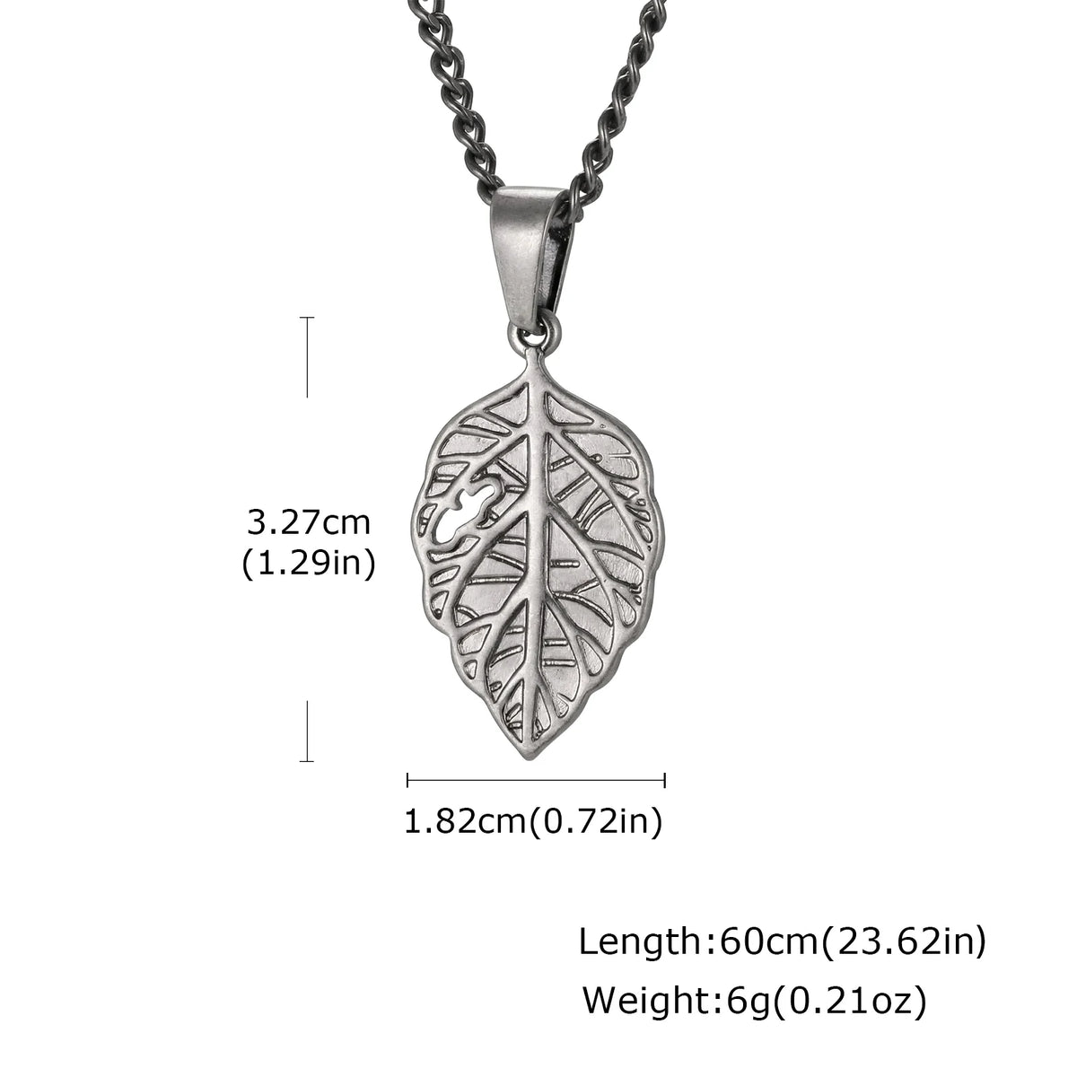 Vintage Maple Leaf Pendant Necklace for Men — Stainless Steel