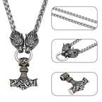 Mjölnir Thor's Hammer Pendant Necklace — Stainless Steel