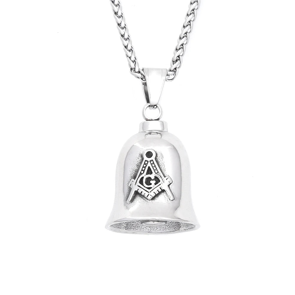 Vintage Bell Charm Amulet Necklace — Stainless Steel