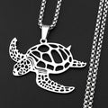 Sea Turtle Aumakua Pendant Necklace For Women Men Stainless Steel Silver Color Hawaiian Ocean Culture Male Chain Jewelry Gifts