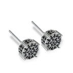 Female Austrian Crystal Round Earring White Gold Yellow Gold Color White Zircon Hip Hop Wedding Stud Earrings For Women Jewelry