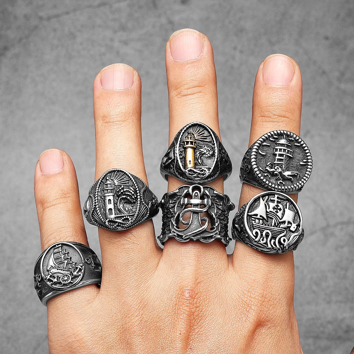 Lighthouse Ocean Ring — Stainless Steel