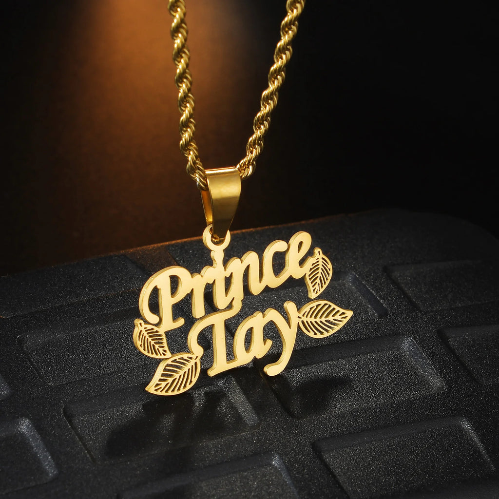 Multiple Styles Personalized Custom 2 Names Necklace Stainless Steel For Men Women Big Size Pendant Christmas Jewelry Gifts