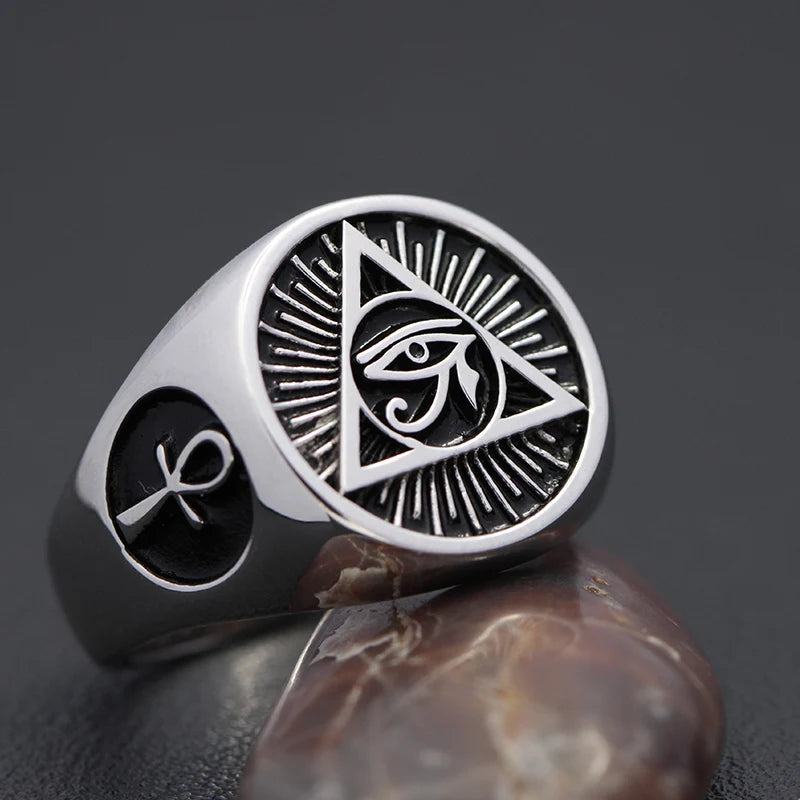 Eye of Horus Cross Ring — 925 Silver