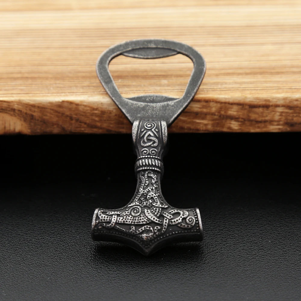Thor Hammer Bottle Opener — Black Stainless