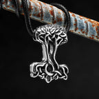 Viking Thor Hammer Pendant Men Yggdrasil Tree of Life Necklace Retro Stainless Steel Nordic Chain Rock Rap for Male