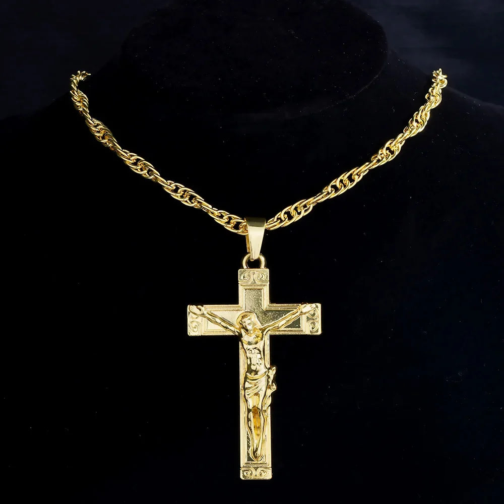 Fashion 18K Golden Plated Hip Hop Rock Necklace Stainless Steel US Dollar Money Sign Pendant Necklace Mens Women Jewellery Gift
