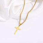 Minimalist Jesus Cross Pendant Necklace — Stainless Steel