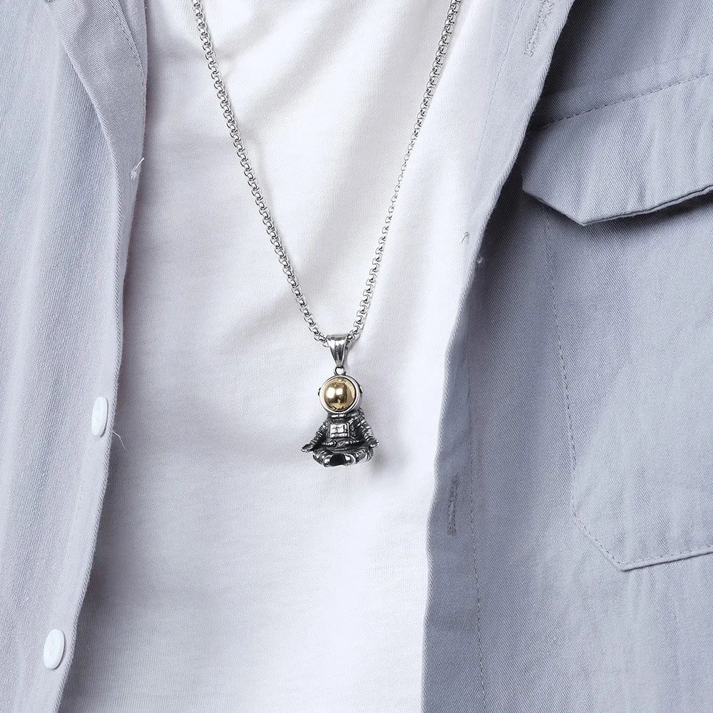 Astronaut Stainless Steel Pendant Necklace