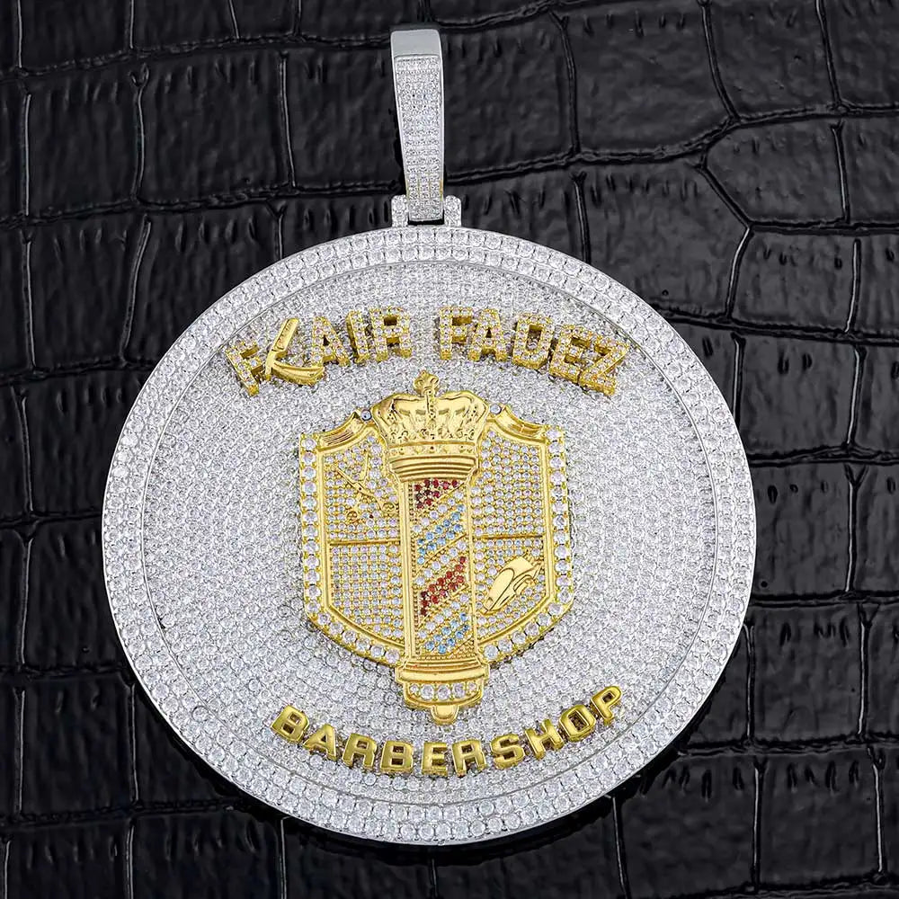 Iced Out Pendant Colorful Enamel Disc