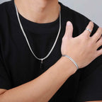 Cuban Stone Chain Jewelry Set — Stainless Steel