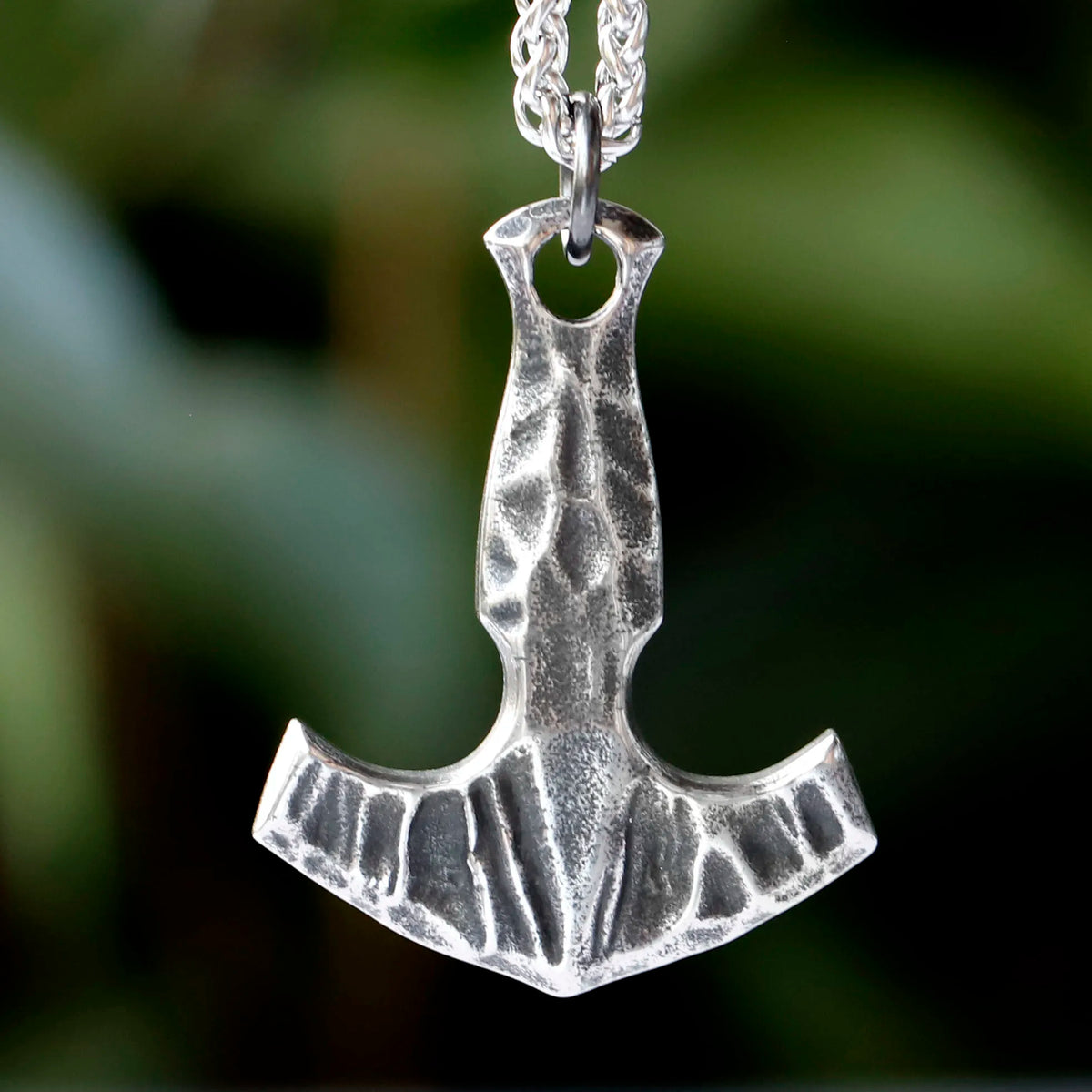 Viking Thor's Hammer Mjolnir Pendant Necklace — Stainless Steel
