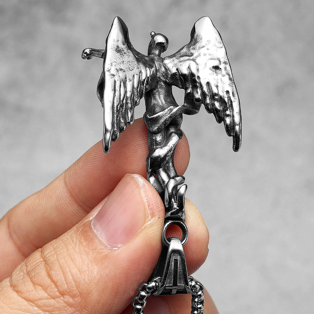 Fallen Angel Pendant Necklace — Stainless Steel