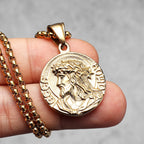 Jesus Minimal Pendant — Stainless Steel