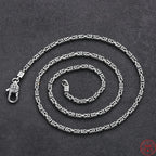Square Byzantine Link Chain Necklace 2.5mm Choker — Silver-Tone