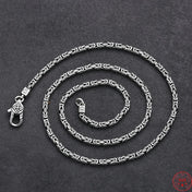 Square Byzantine Link Chain Necklace 2.5mm Choker — Silver-Tone