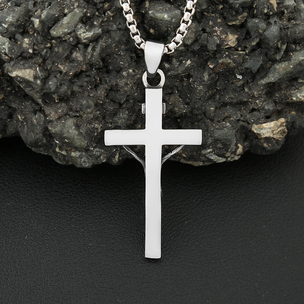 Cross Jesus Steel Pendant Vintage 316L Orthodox