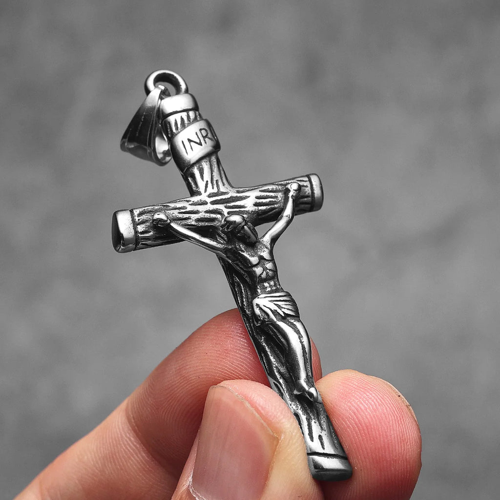 INRI Jesus Cross Pendant — Stainless Steel