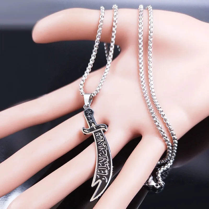 Zulfiqar Imam Ali Sword Chain Necklace — Stainless Steel