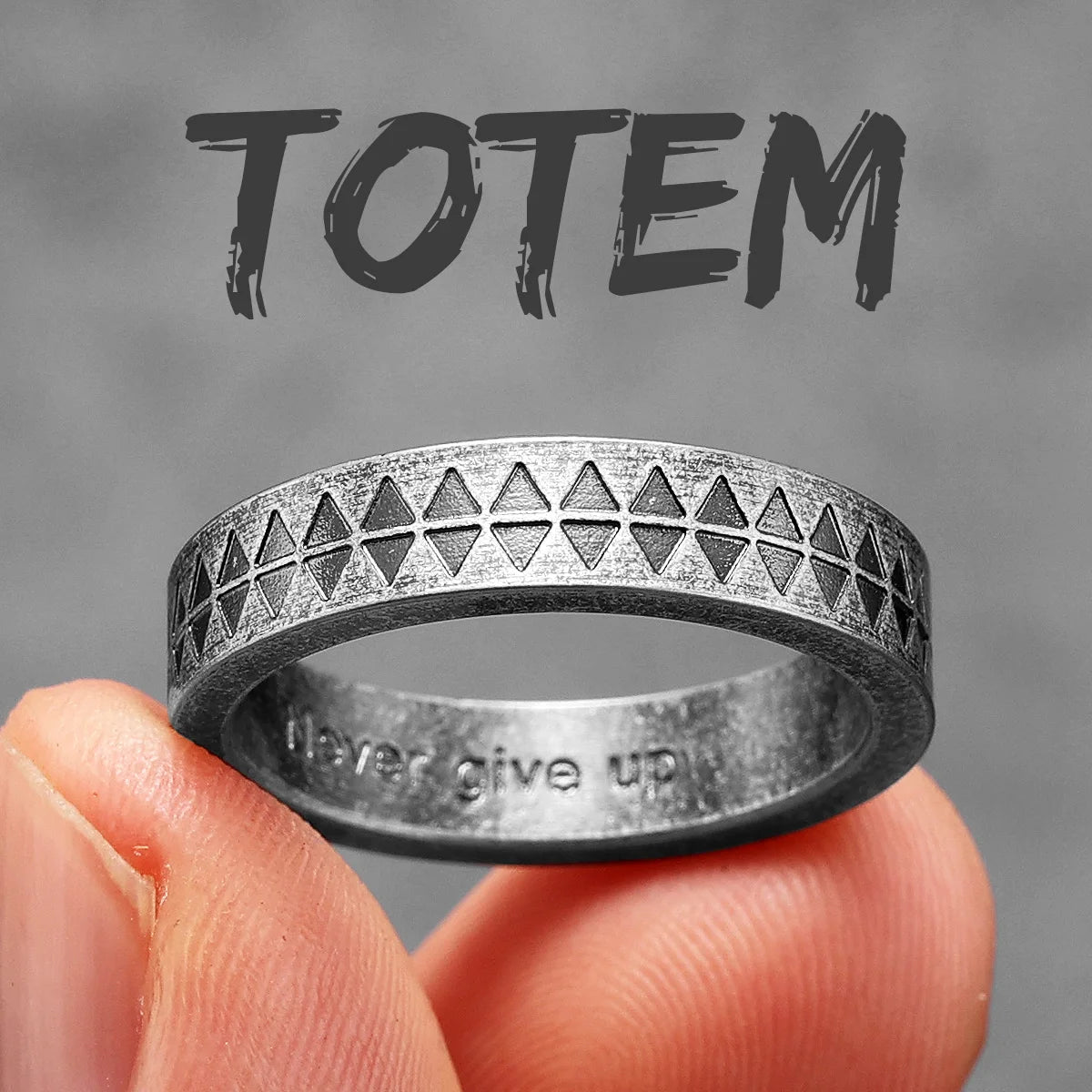 Geometry Texture Ring — Stainless Steel