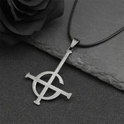 Cross Ghost Band Chain Necklace — Stainless Steel