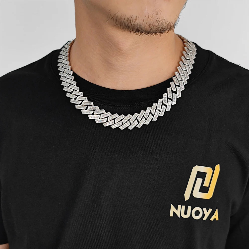 Iced Out Cuban Chain Necklace Stainless Steel 18/19MM