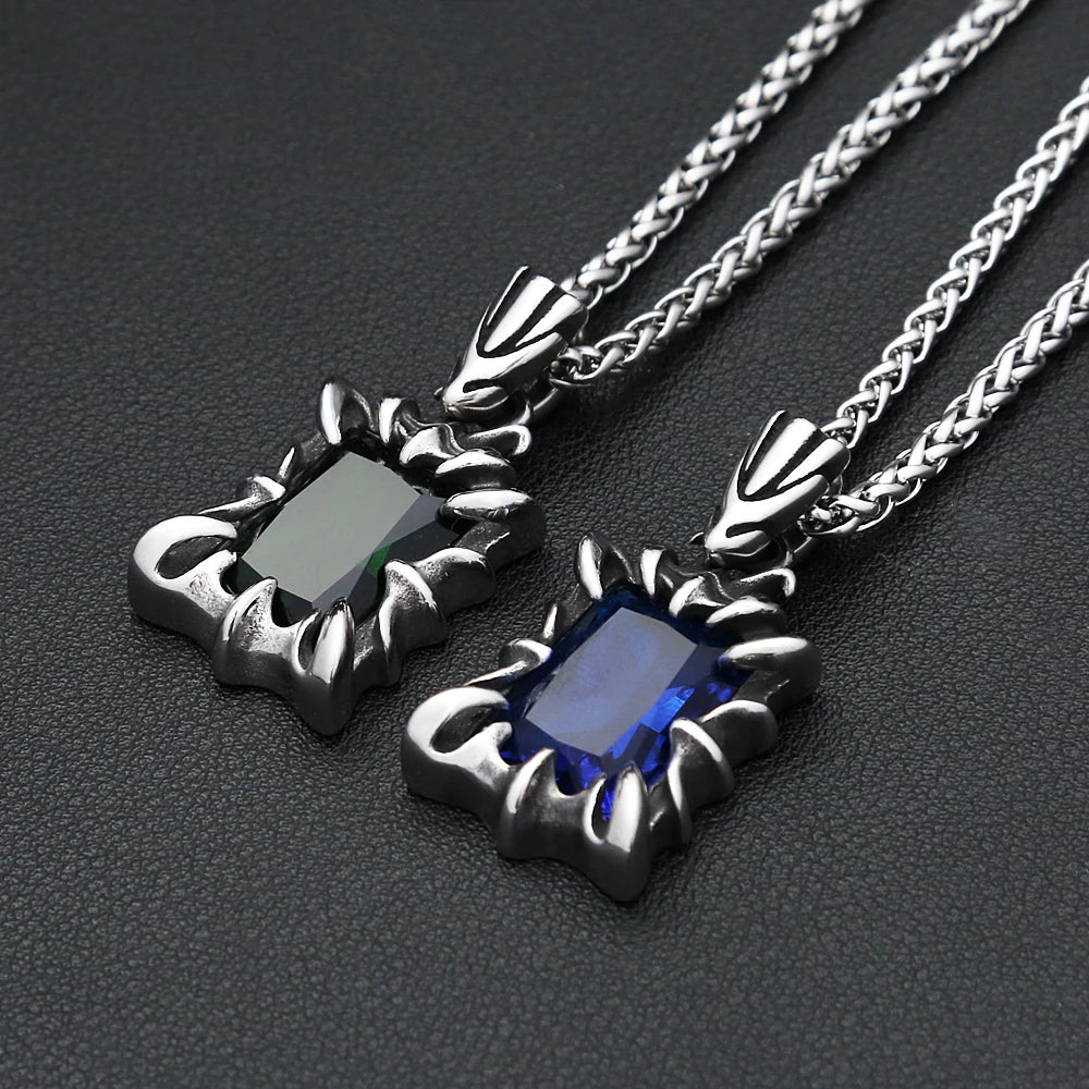 Stone Stainless Steel Pendant Necklace