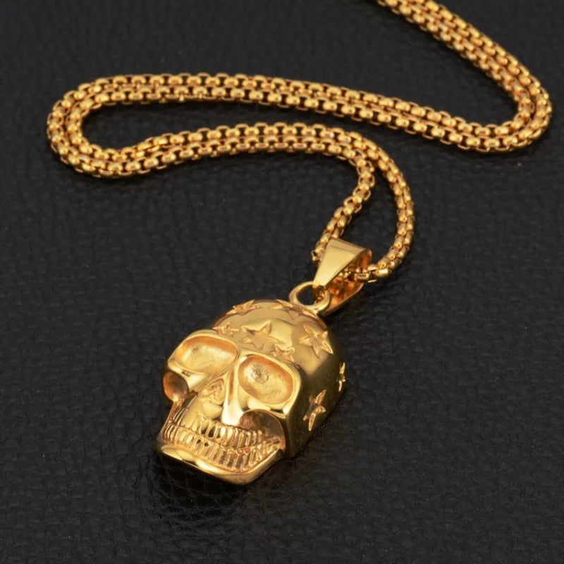 Ghost Head Skeleton Pendant Necklace — Stainless