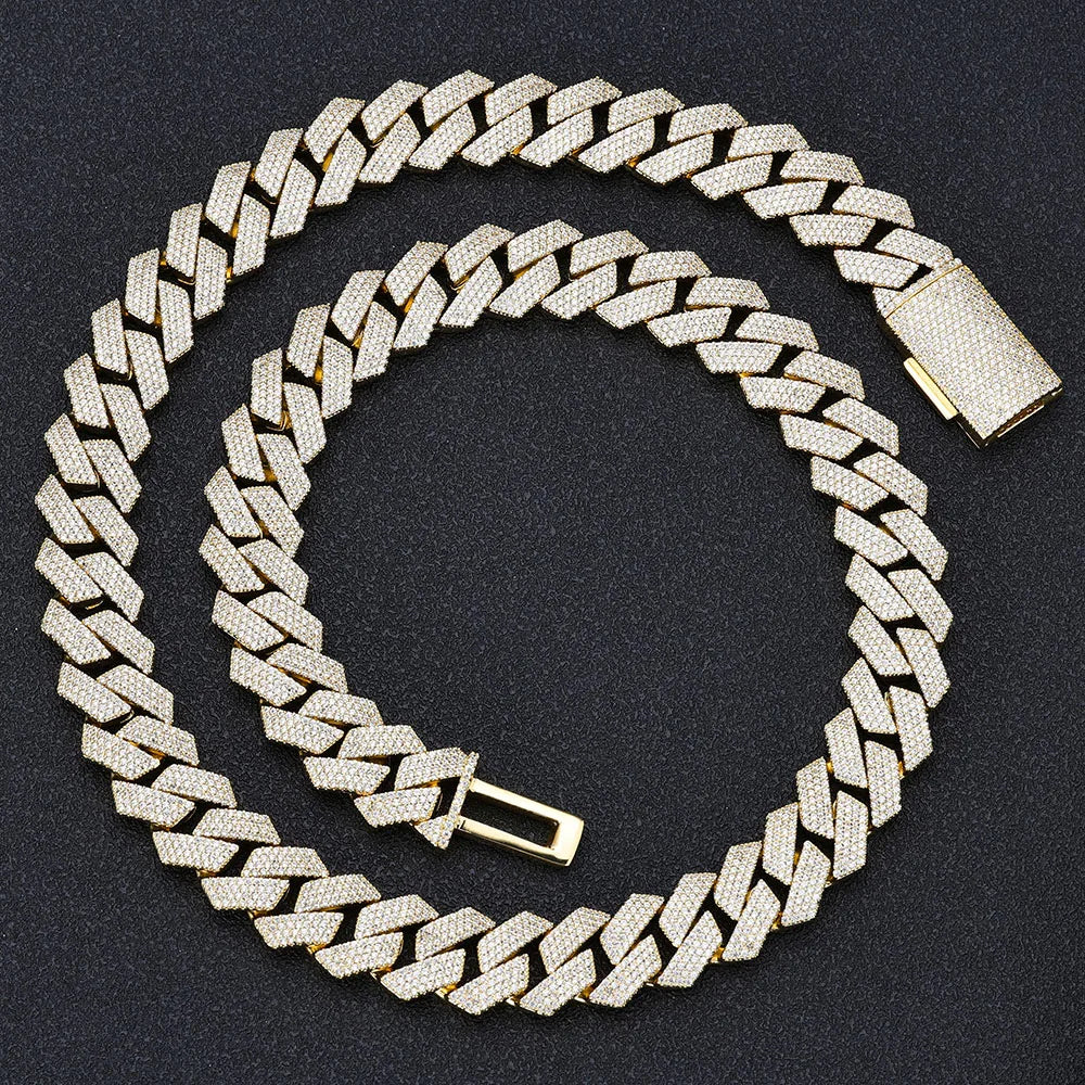 Iced Out Cuban Chain Necklace Stainless Steel 15MM