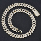 Iced Out Cuban Chain Necklace Stainless Steel 15MM