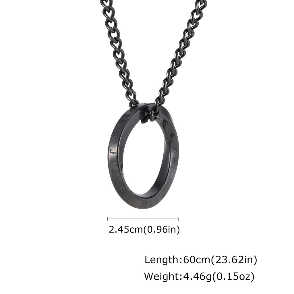 Viking Rune Mobius Pendant Necklace — Stainless Steel