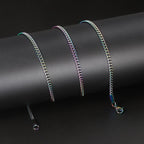 Silver Cuban Chain Necklace Stainless Steel 3/5MM