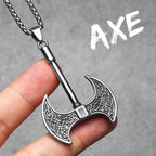 Double-Edged Axe Pendant Necklace — Stainless Steel