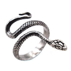 Punk Vintage Viking Snake Ring Men Women Stainless Steel Animal Ring Fashion Simple Biker Amulet Jewelry Gifts