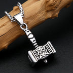 Viking Vintage Thor Hammer Pendant Stainless Steel Celtic Knot Necklace For Men Witch Knot Amulet Jewelry Gifts