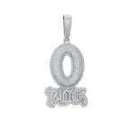 Iced Out Letter O Block Pendant Bling Cubic Zirconia Micro Pave Cz Paved Hip Hop Men Boy Rope Chain Jewelry