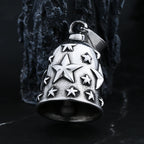 Moto Bell Star Pendant Necklace — Stainless Steel