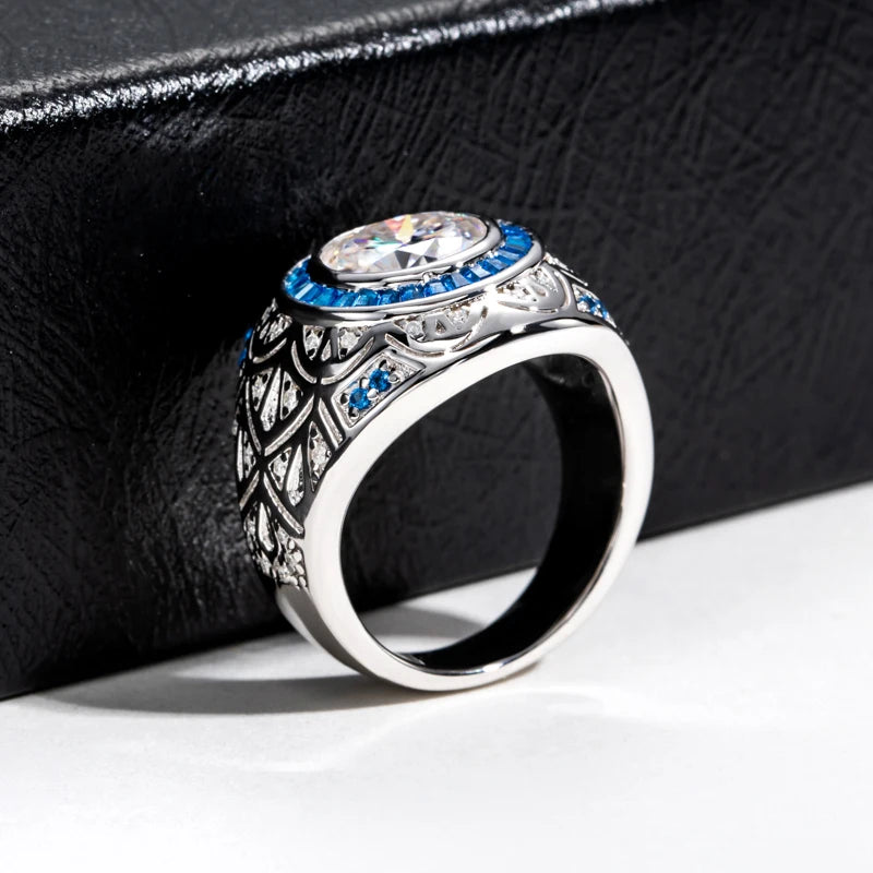 Iced Out Diamond Ring — 925 Silver