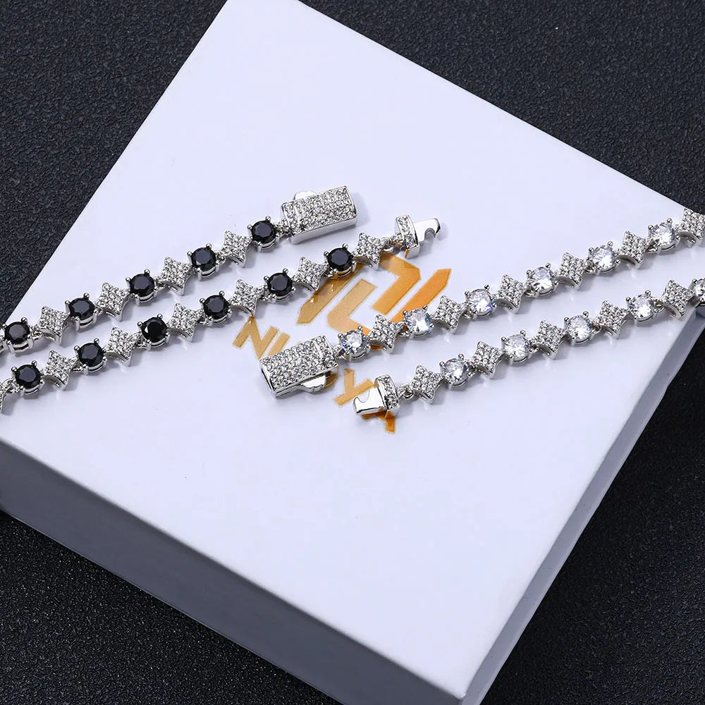 Black Star Tennis Bracelet Statement