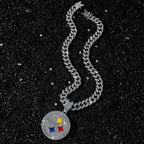 Round Disc Logo Pendant Necklace — 50cm Length